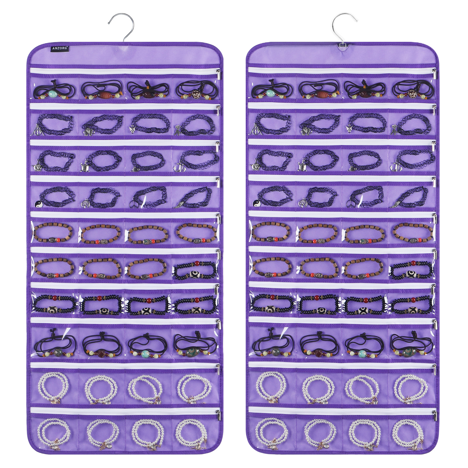 Hanging Jewelry Organizer with Zippered Pockets Buy closet hanging jewelry organizers, door
